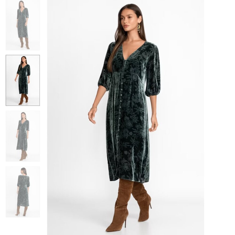 NWT Natalia Silk Midi Dress